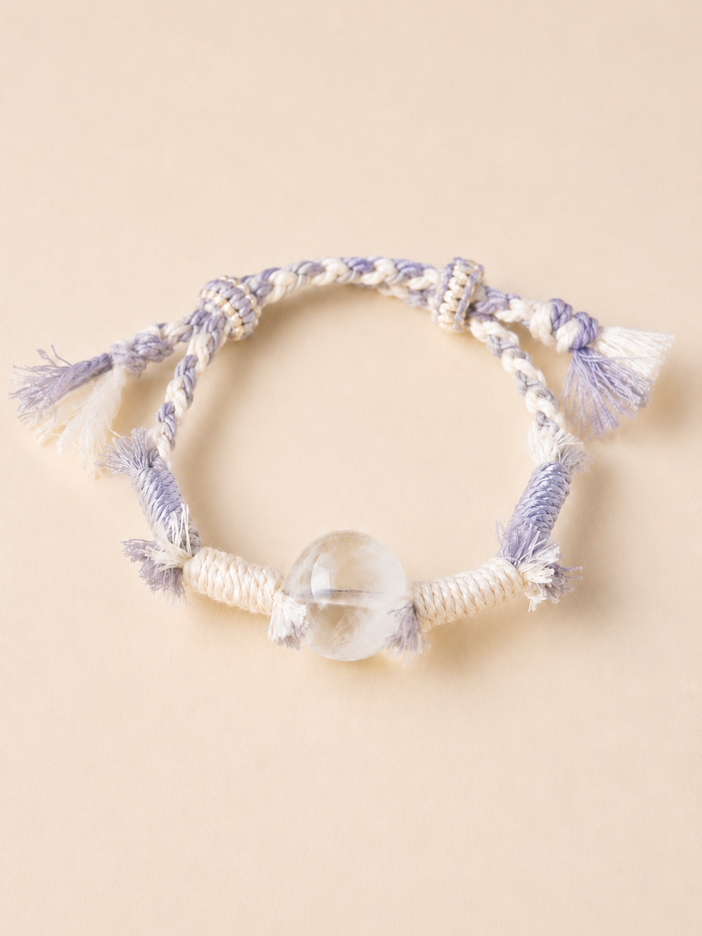 Tibetan Handwoven Natural Crystal Macaron Bracelet for Chakra Energy