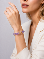 Ergonomic Smile Curved Natural Crystal Bracelet for Chakra Energy