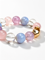 Blue Lace Agate Matching Pet Collar & Owner Bracelet Set