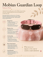 Rose Quartz Möbius Loop Leather Pet Collar