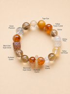 ”Pixiu“ Multi-Treasure Natural Crystal Bracelet for Feng Shui & Chakra Balance