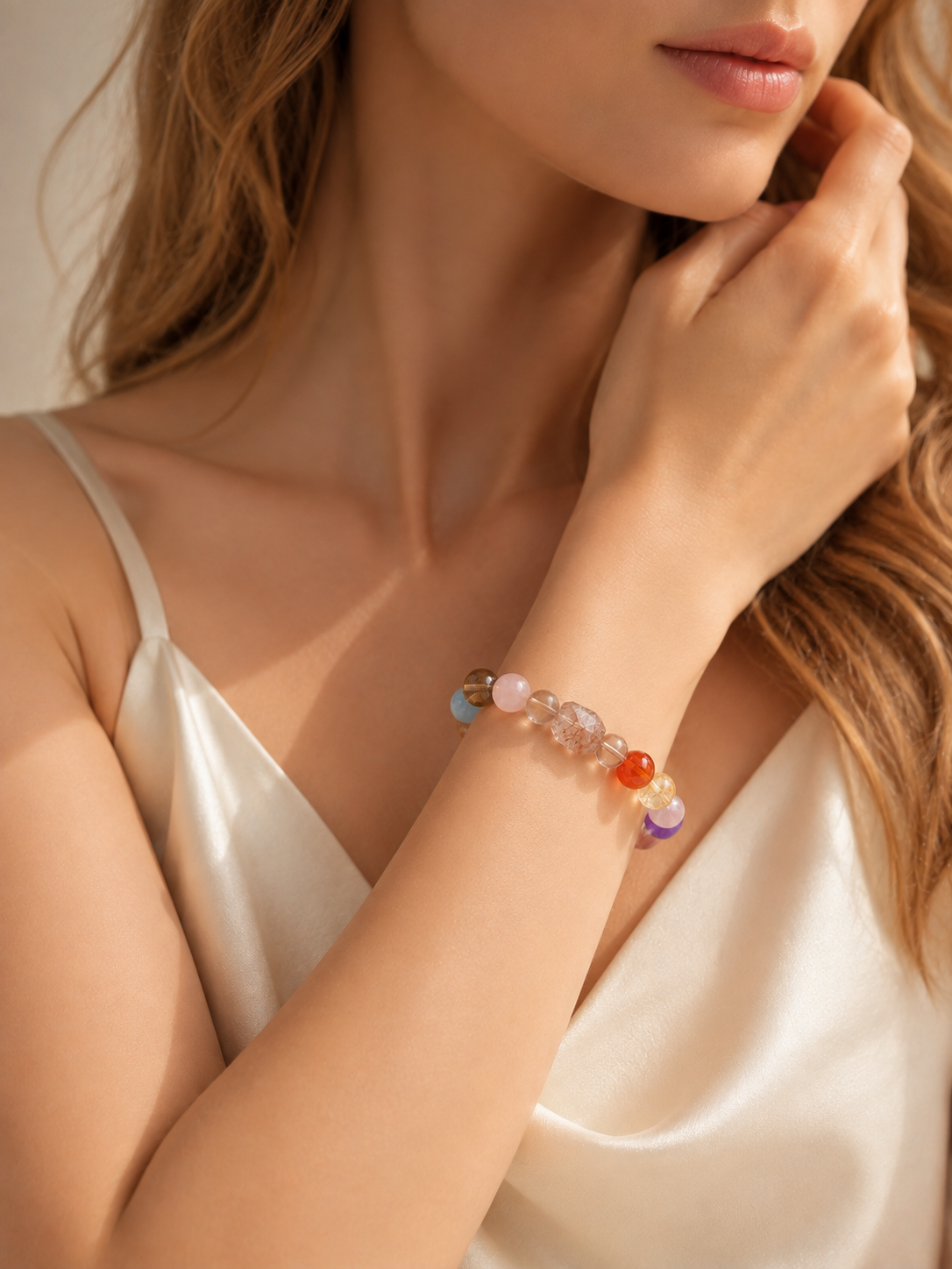 Super Seven Multi-Treasure Natural Crystal Bracelet for Chakra Balance