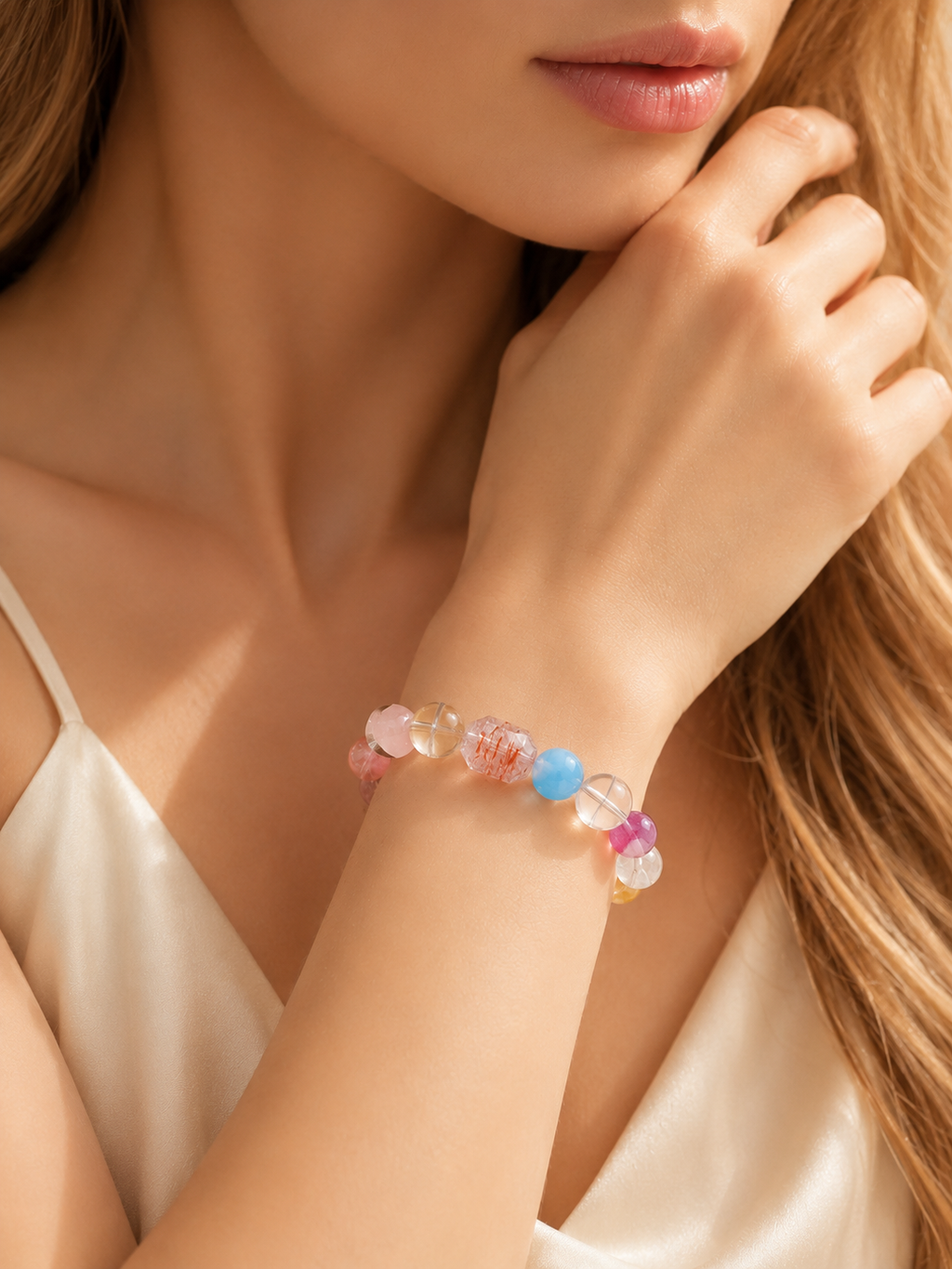 Super Seven Multi-Treasure Natural Crystal Bracelet for Chakra Balance
