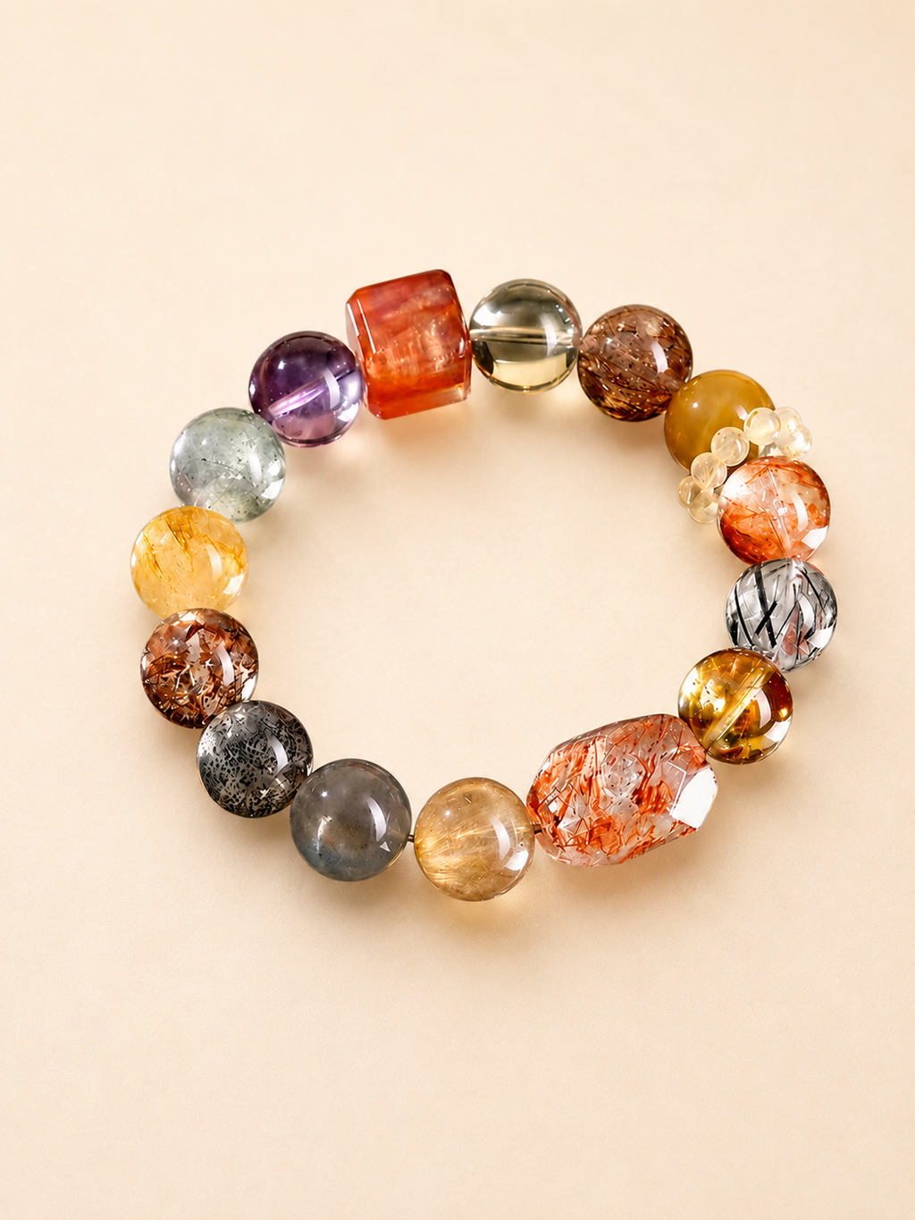 Super Seven Multi-Treasure Natural Crystal Bracelet for Chakra Balance