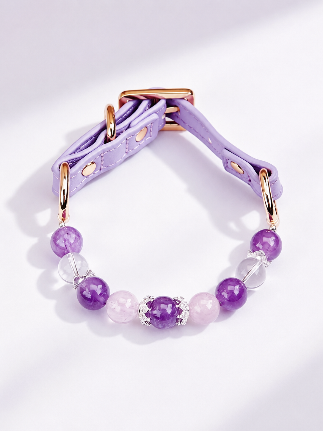 Amethyst Matching Pet Collar & Owner Bracelet Set