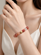 Strawberry Quartz Matching Pet Collar & Owner Bracelet Set