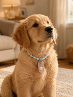 Aquamarine Handwoven Pet Necklace