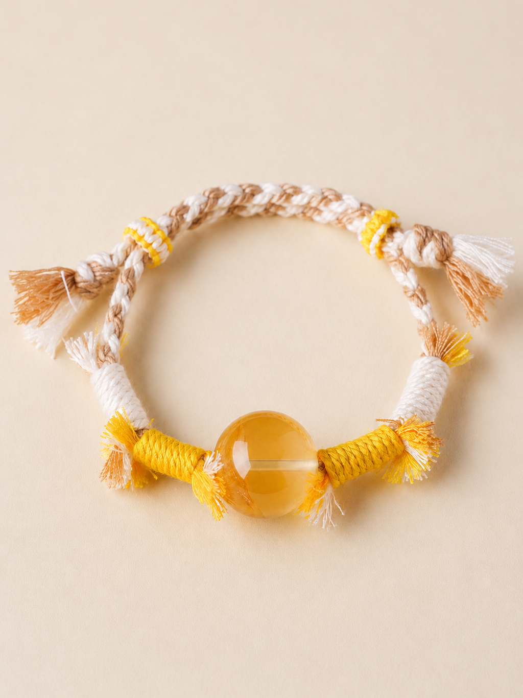 Tibetan Handwoven Natural Crystal Macaron Bracelet for Chakra Energy