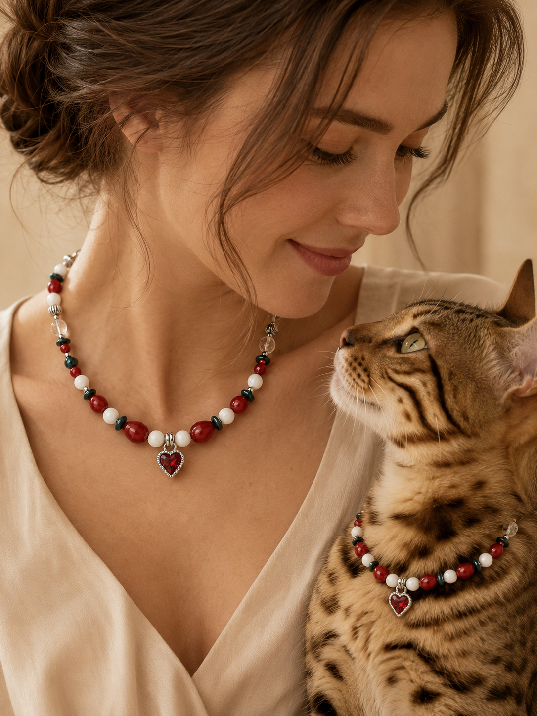 July Coral Matching Pet & Owner Necklace
