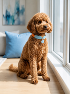 Aquamarine Möbius Loop Leather Pet Collar