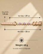 Rose Quartz Matching Pet Collar & Owner Bracelet Set