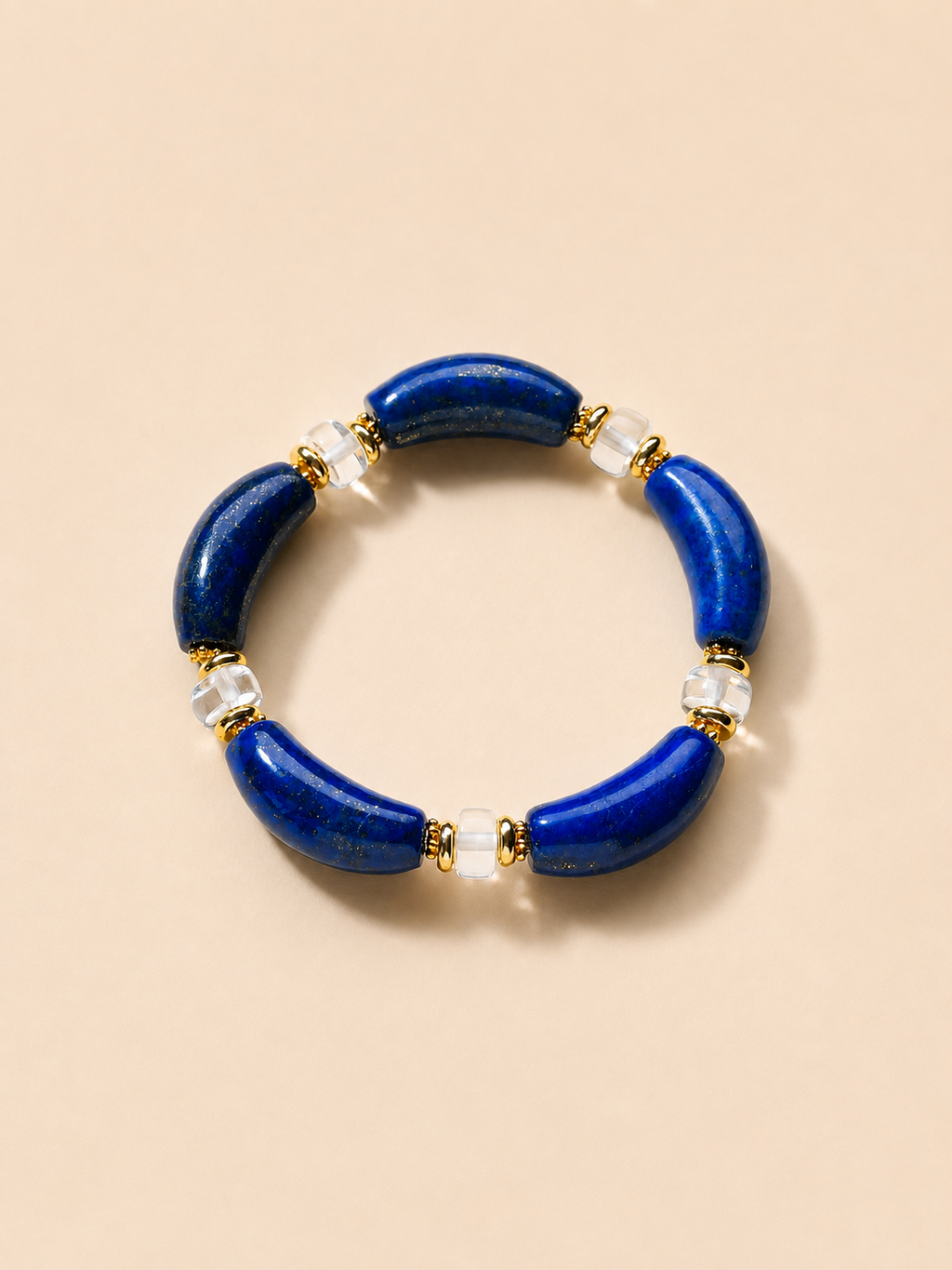 Ergonomic Smile Curved Natural Crystal Bracelet for Chakra Energy