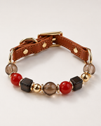Red Agate Matching Pet Collar & Owner Bracelet Set