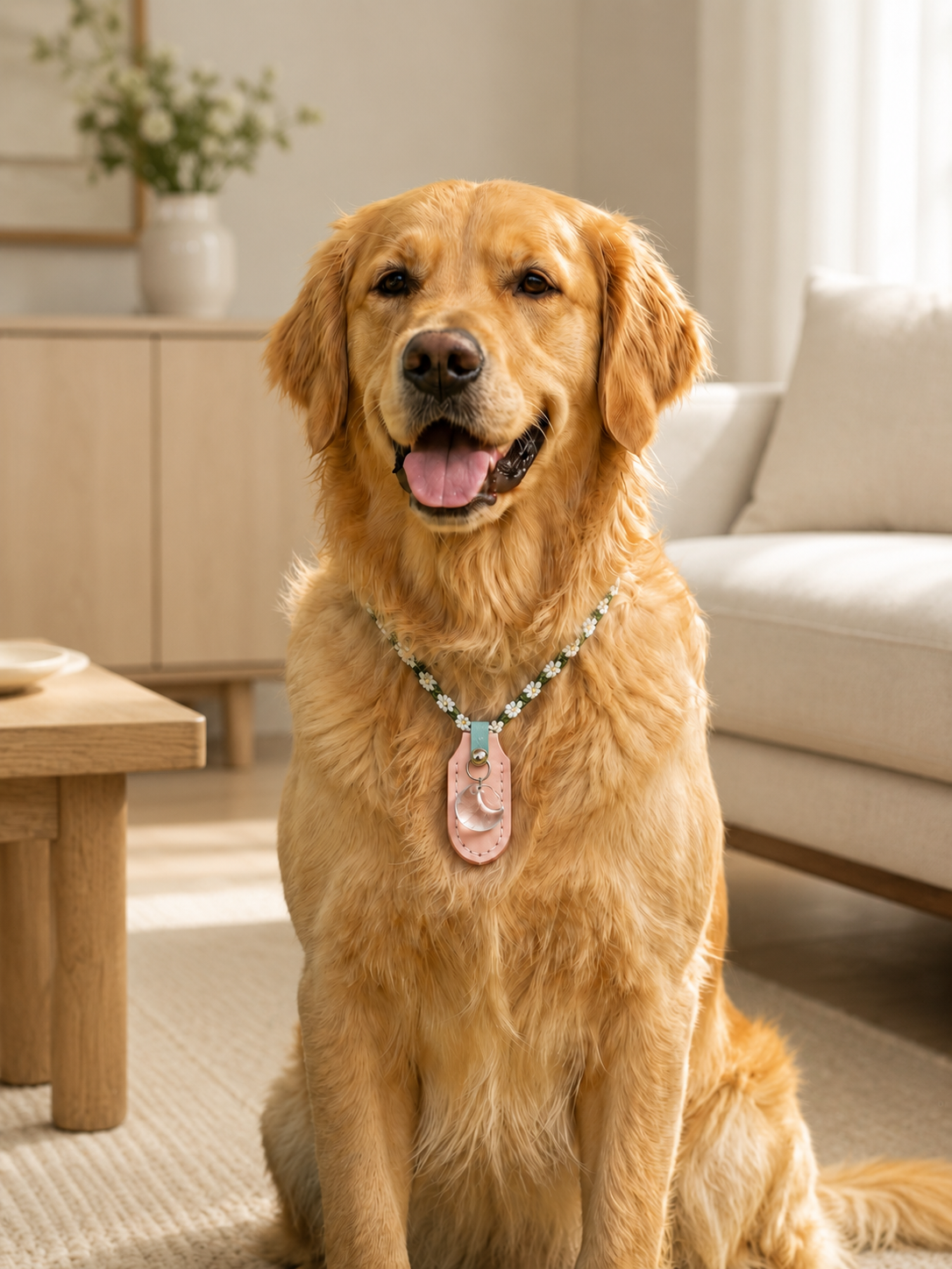 White Crystal Handwoven Pet Necklace