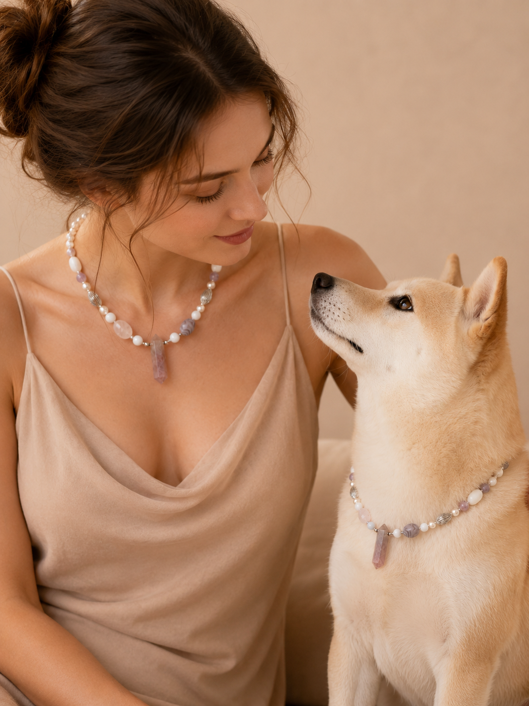 February Amethyst Matching Pet & Owner Necklace