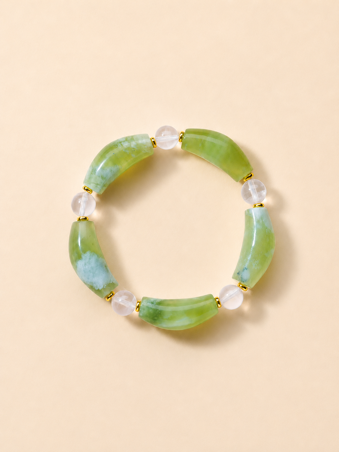 Ergonomic Smile Curved Natural Crystal Bracelet for Chakra Energy