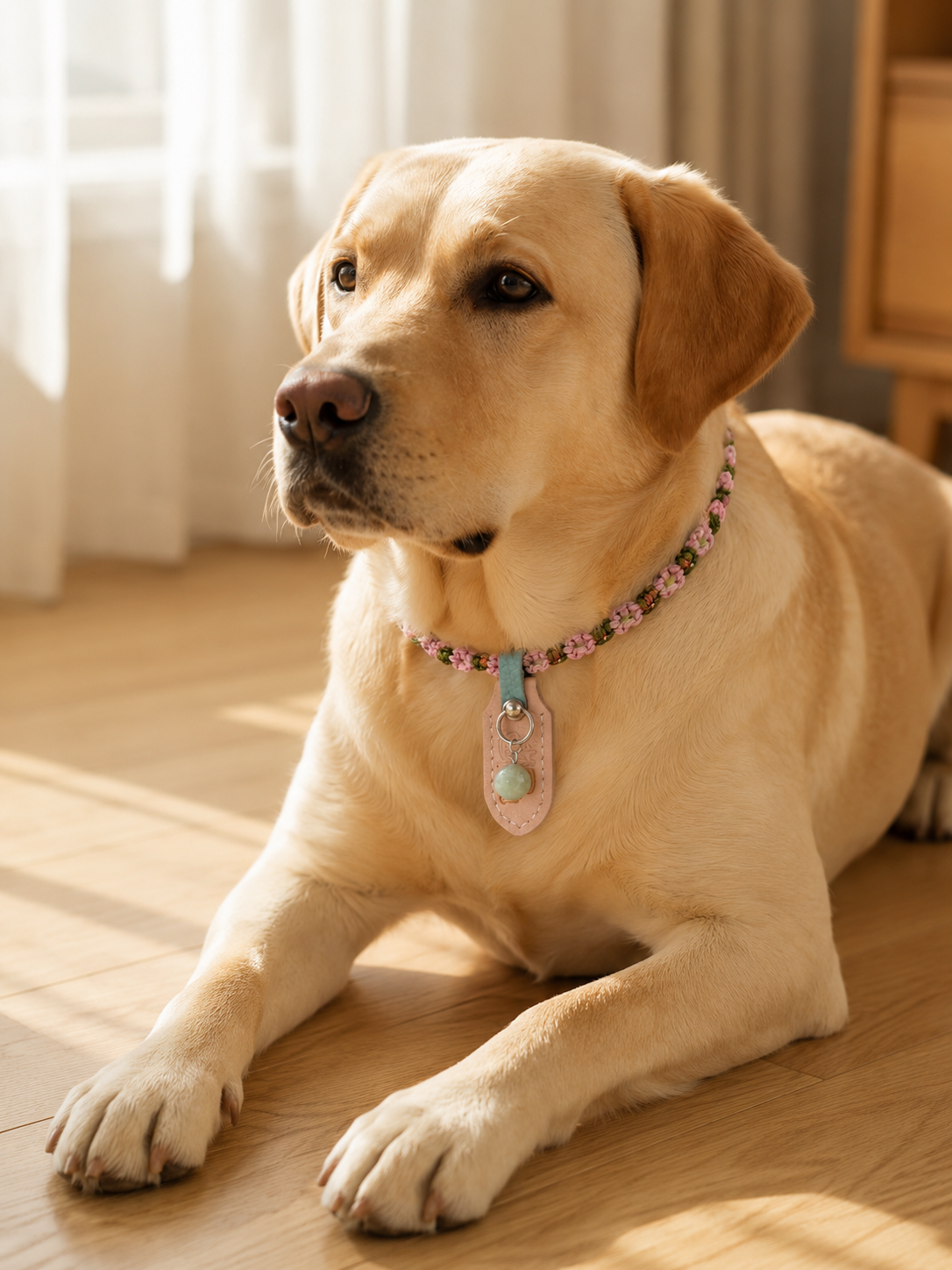 Emerald Handwoven Pet Necklace