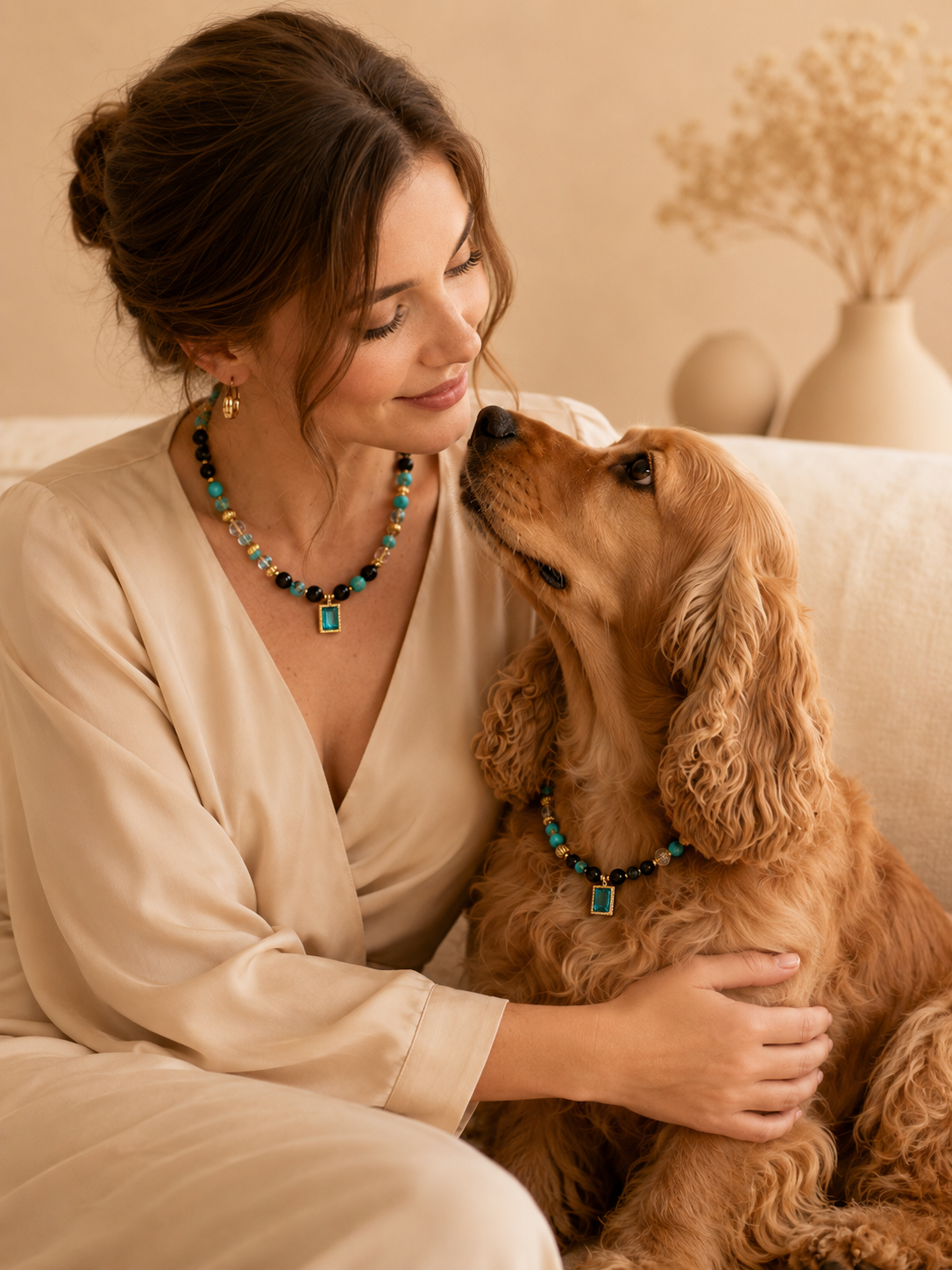 December Turquoise Matching Pet & Owner Necklace