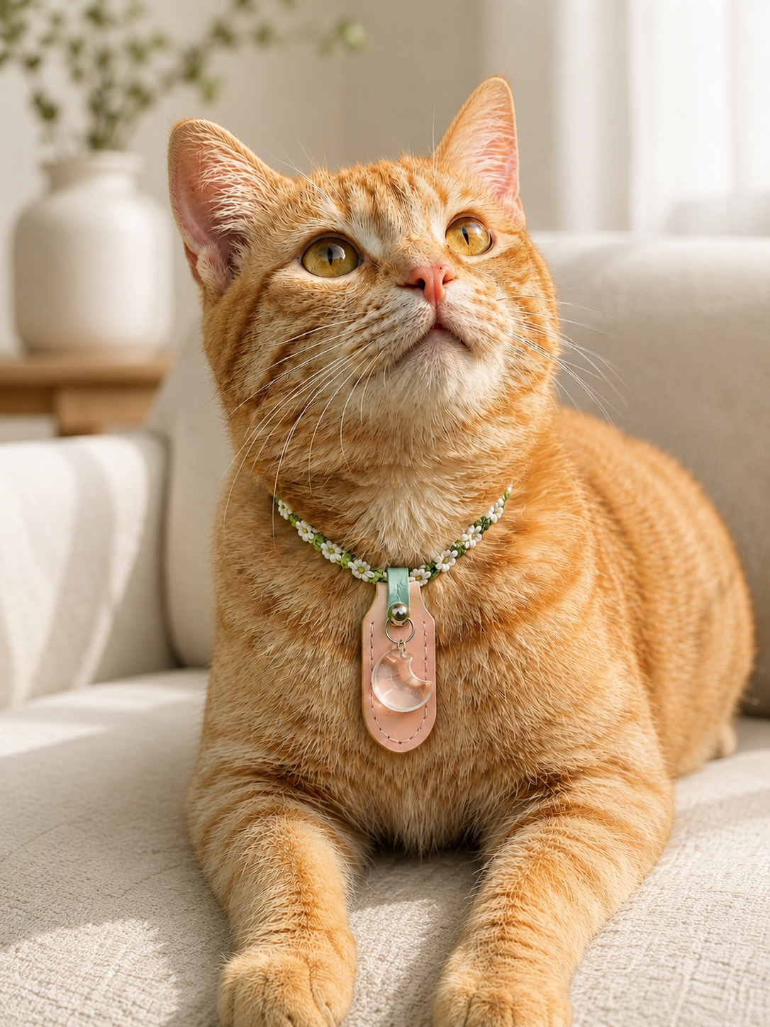 White Crystal Handwoven Pet Necklace