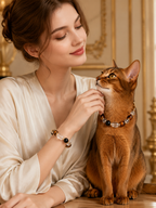 Obsidian Matching Pet Collar & Owner Bracelet Set
