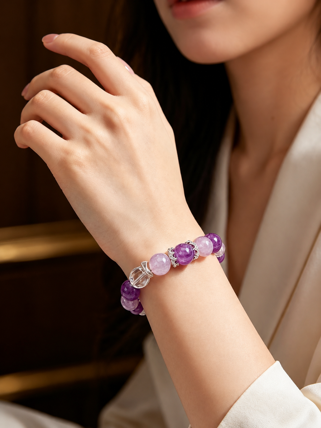Amethyst Matching Pet Collar & Owner Bracelet Set