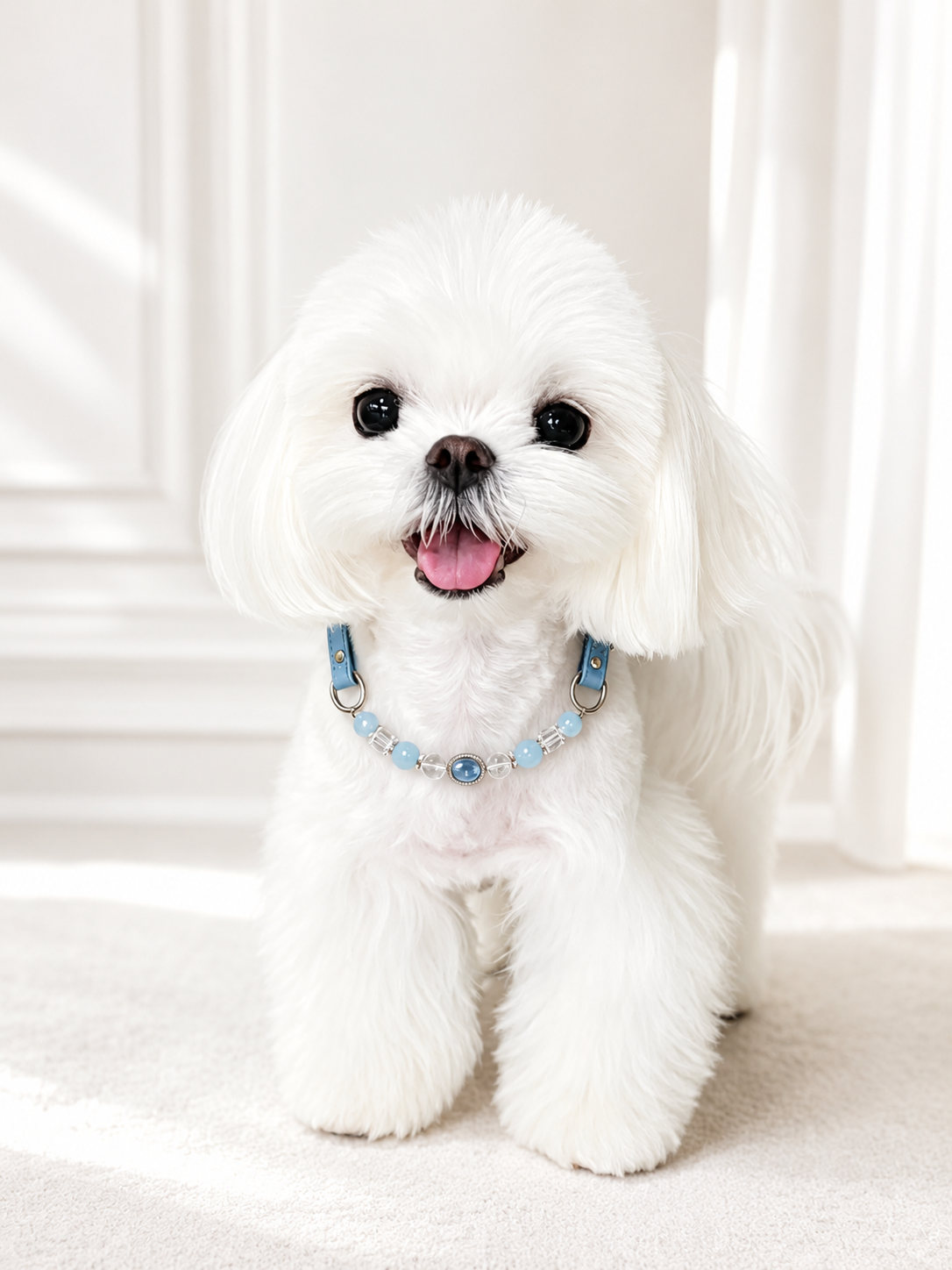 Aquamarine Matching Pet Collar & Owner Bracelet Set