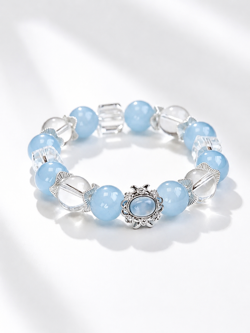 Aquamarine Matching Pet Collar & Owner Bracelet Set