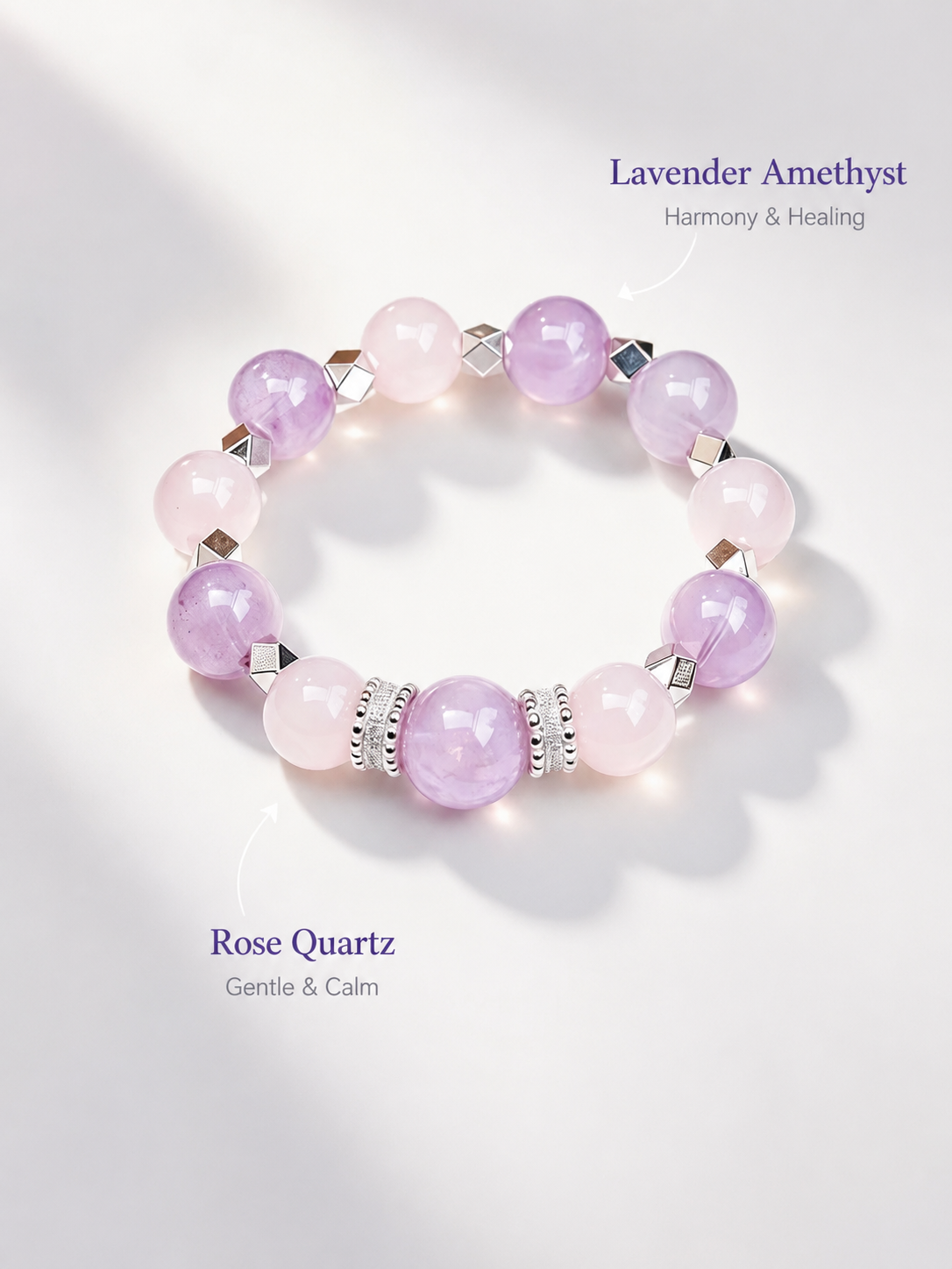 Rose Quartz Matching Pet Collar & Owner Bracelet Set