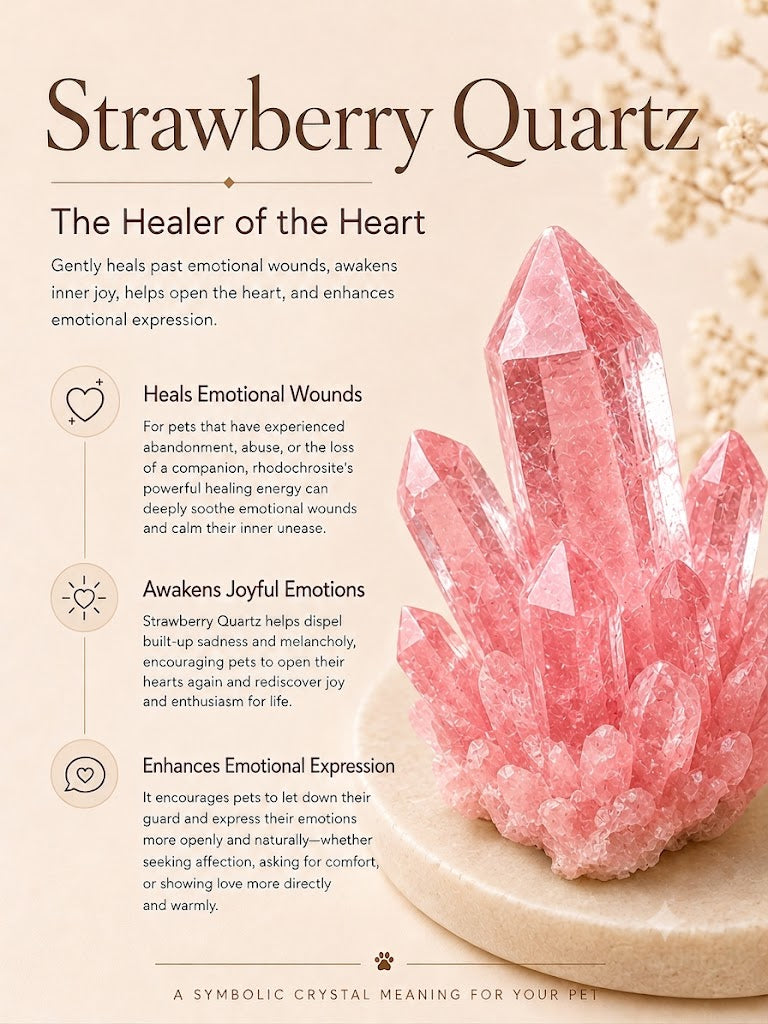 Strawberry Quartz Matching Pet Collar & Owner Bracelet Set