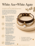 White Aze & White Agate Leather Pet Collar