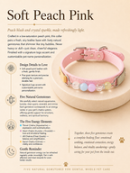 Multi-Gemstone Chakra Pink Leather Pet Collar