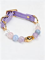 Blue Lace Agate Matching Pet Collar & Owner Bracelet Set