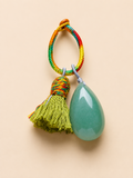 Handwoven Tassel Pet Charm with Teardrop Natural Chakra Crystal